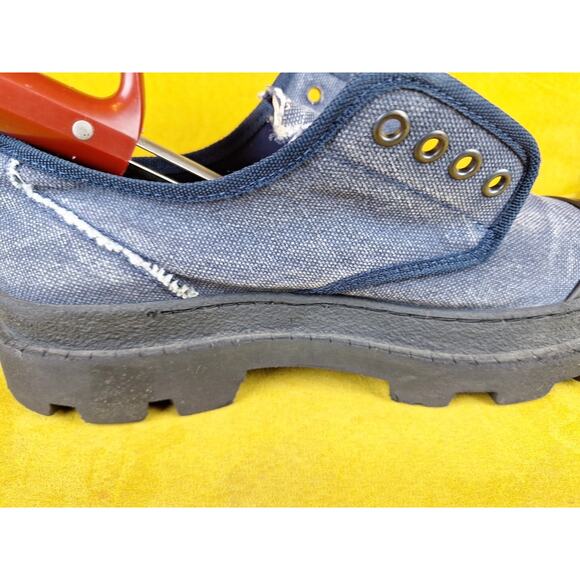 Zara Man Blue Black Denim Shoes Size 7-7.5 main image 6